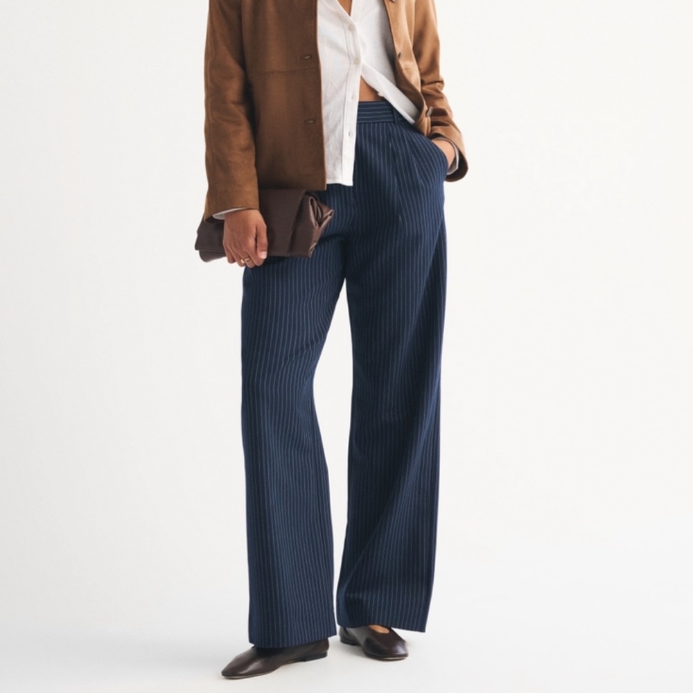 Abercrombie & Fitch Sloane Tailored Wide Leg Trouser Pant Curve Love